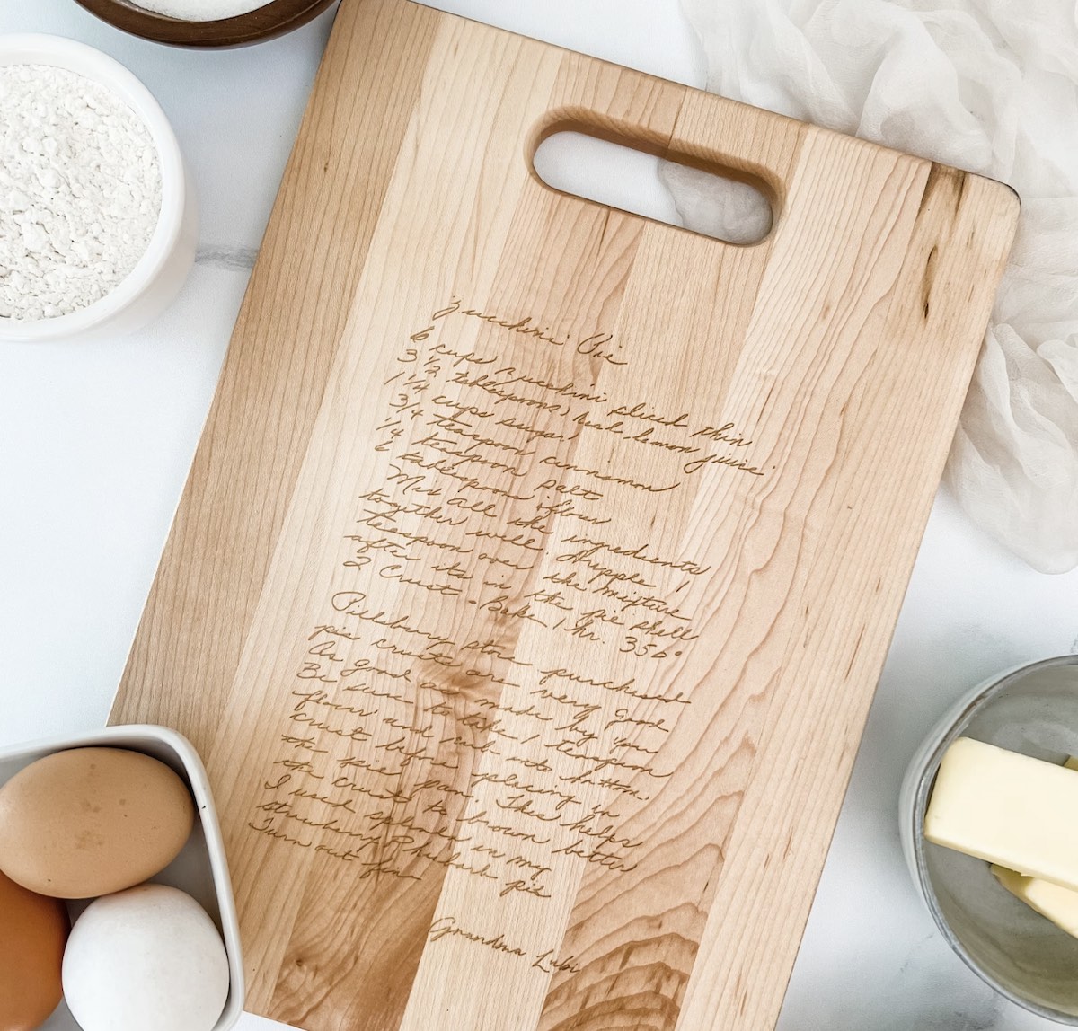 family recipe engraved cutting boards