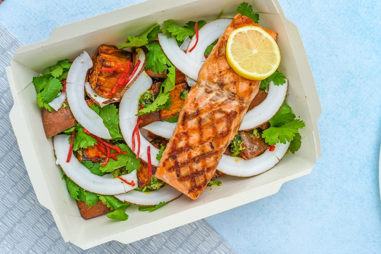 salmon and sweet potatoes healthy lunch idea