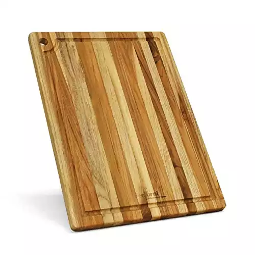 BEEFURNI Teak Wood Cutting Board with Juice Groove